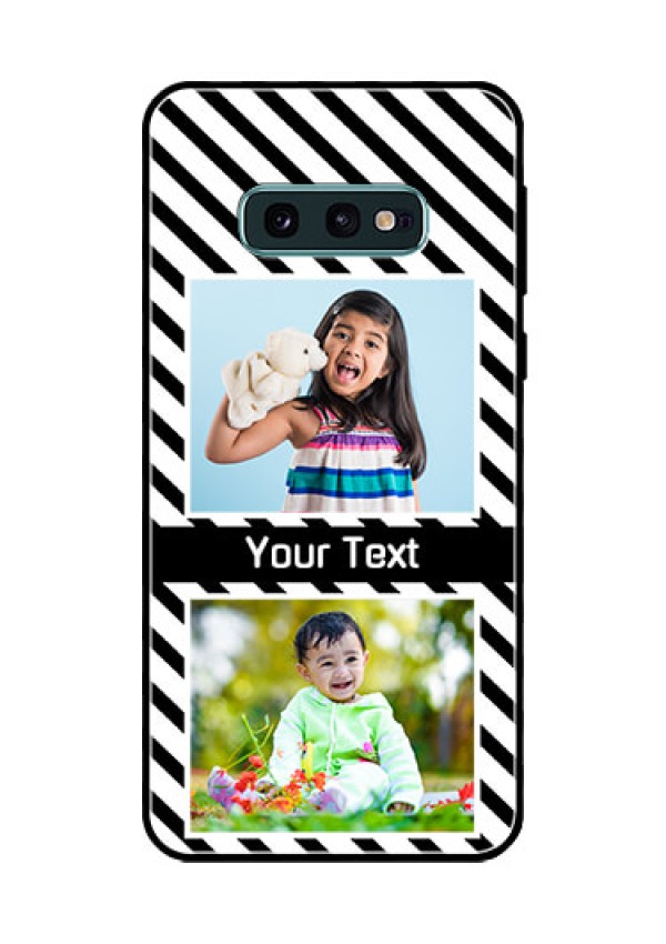 Galaxy S10e Photo Printing on Glass Case  - Black And White Stripes Design