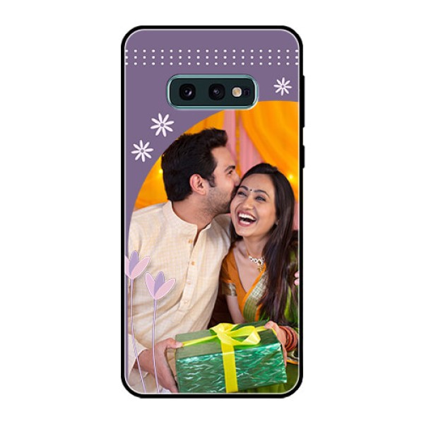 Galaxy S10e Custom Glass Mobile Case - Lavender flowers design Galaxy S10e Custom Glass Mobile Case - Lavender flowers design