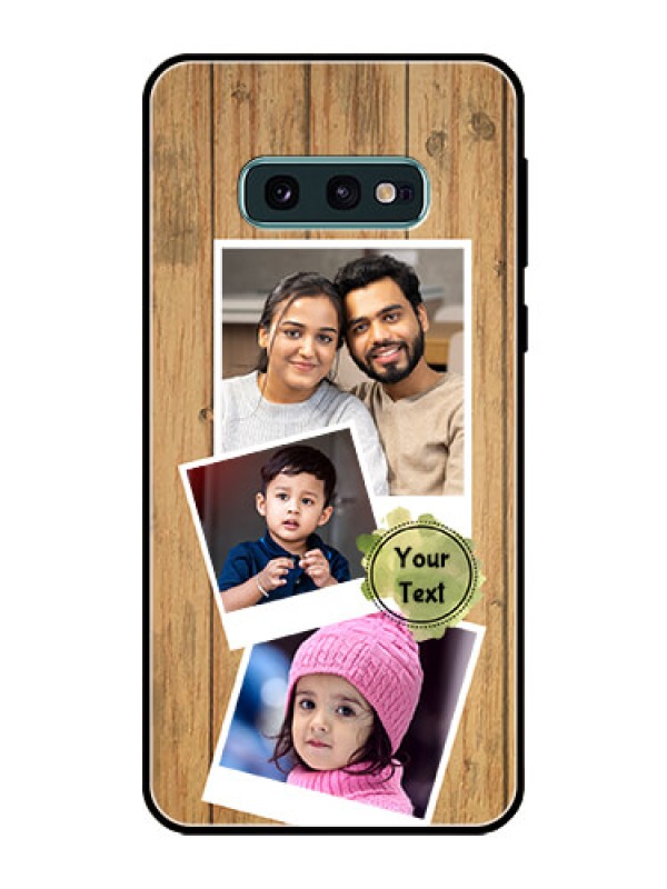 Custom Galaxy S10e Custom Glass Phone Case  - Wooden Texture Design