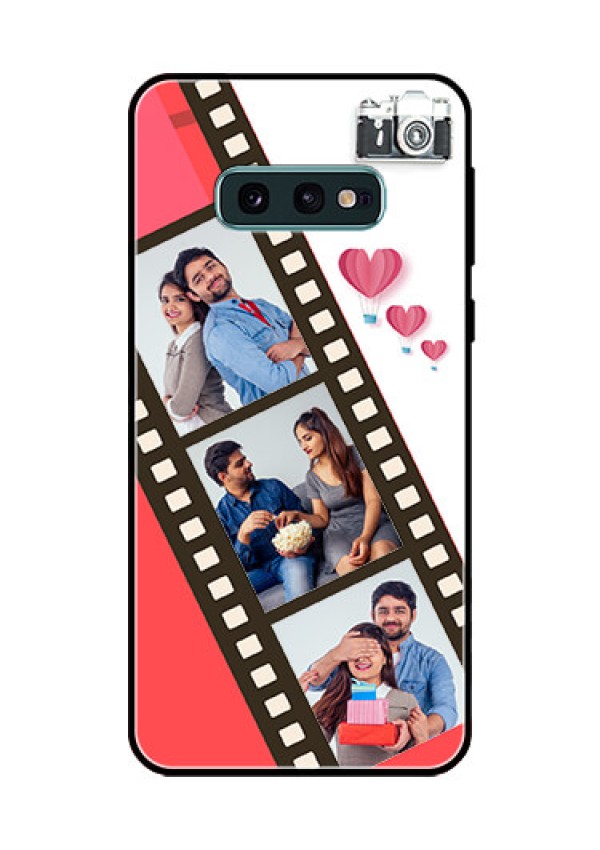 Galaxy S10e Personalized Glass Phone Case  - 3 Image Holder with Film Reel