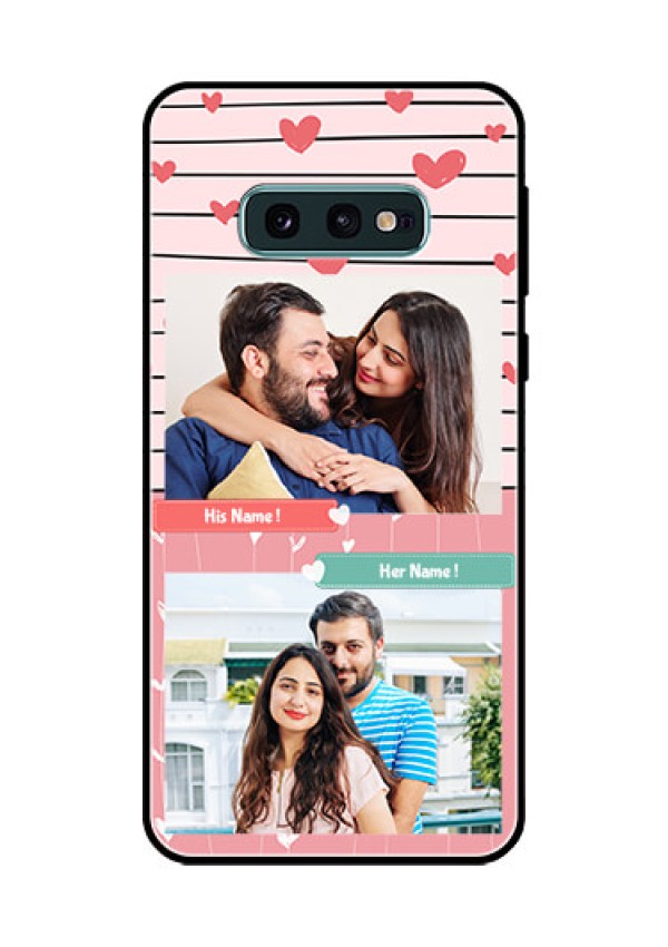 Galaxy S10e Custom Glass Mobile Case  - Photo with Heart Design