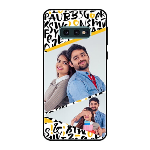 Galaxy S10e Custom Glass Mobile Case - Letters Pattern Design Galaxy S10e Custom Glass Mobile Case - Letters Pattern Design