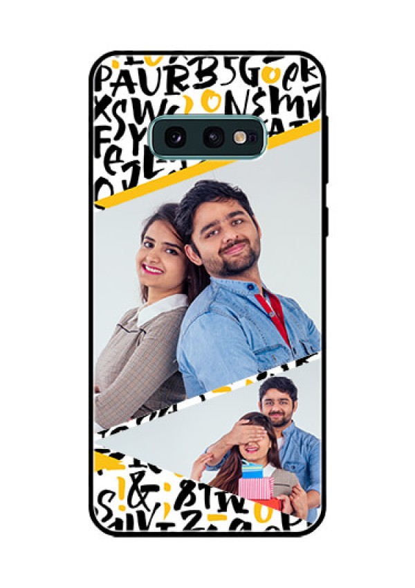Galaxy S10e Custom Glass Mobile Case  - Letters Pattern Design