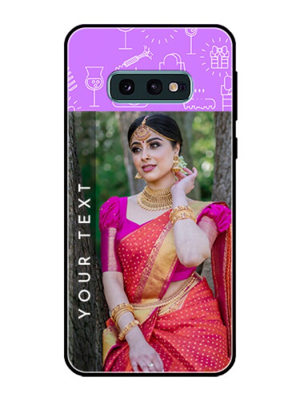 Custom Galaxy S10e Custom Glass Mobile Case  - Birthday Icons Design