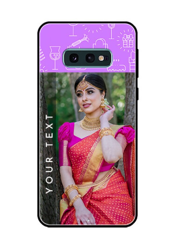 Galaxy S10e Custom Glass Mobile Case  - Birthday Icons Design