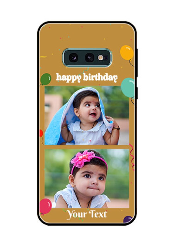 Galaxy S10e Personalized Glass Phone Case  - Image Holder with Birthday Celebrations Design