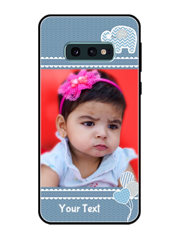 Custom Galaxy S10e Photo Printing on Glass Case  - with Kids Pattern Design
