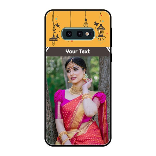 Galaxy S10e Custom Glass Mobile Case  - with Family Picture and Icons 
