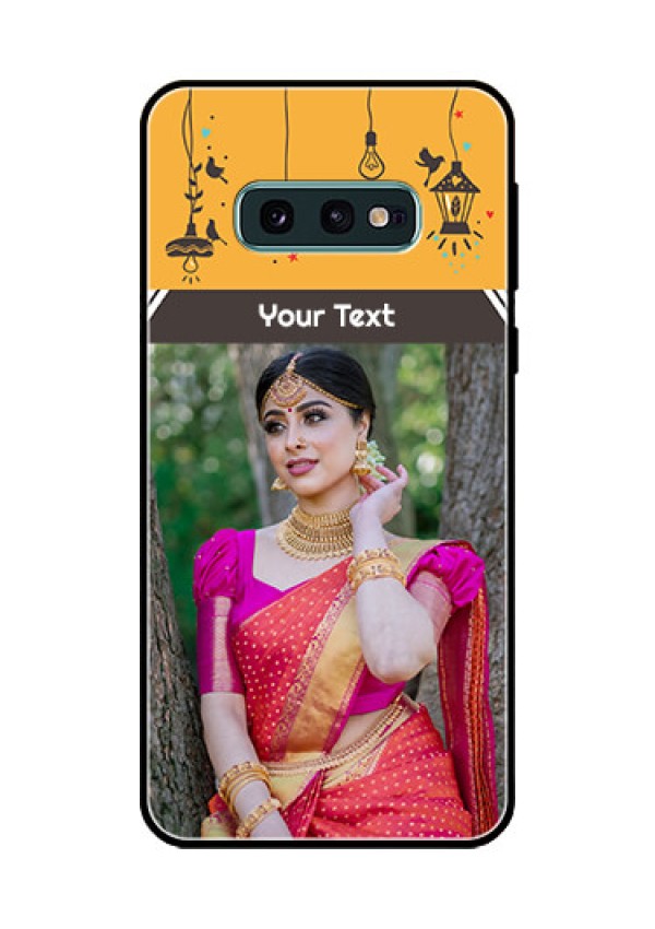 Galaxy S10e Custom Glass Mobile Case  - with Family Picture and Icons 