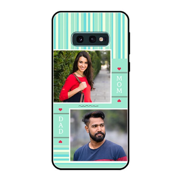 Galaxy S10e Custom Glass Phone Case - Mom & Dad Pic Design Galaxy S10e Custom Glass Phone Case - Mom & Dad Pic Design