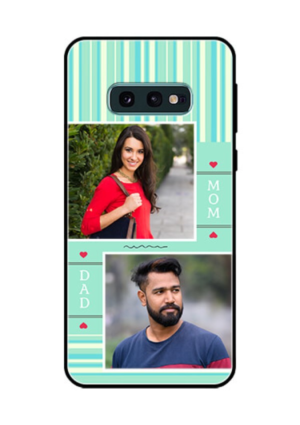 Galaxy S10e Custom Glass Phone Case  - Mom & Dad Pic Design