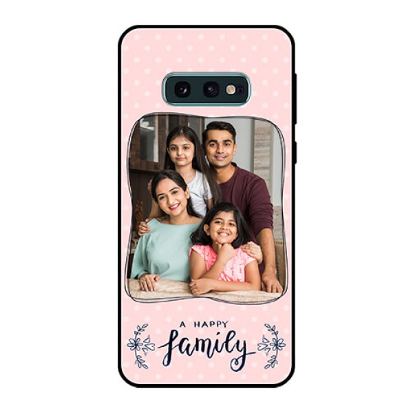 Galaxy S10e Custom Glass Phone Case  - Family with Dots Design