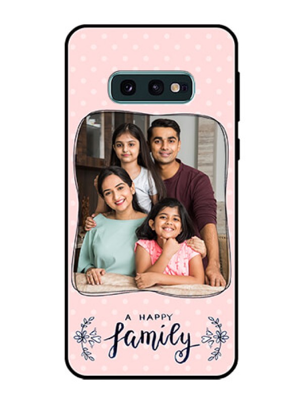 Custom Galaxy S10e Custom Glass Phone Case  - Family with Dots Design
