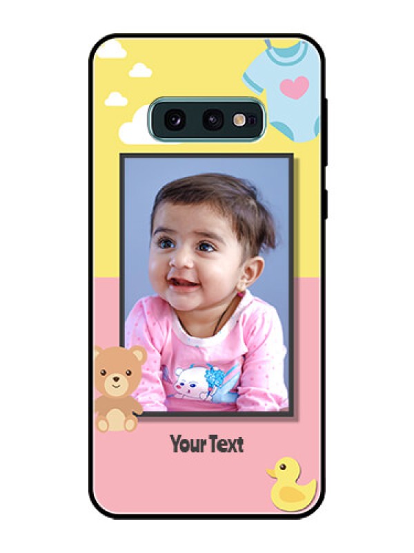 Custom Galaxy S10e Photo Printing on Glass Case  - Kids 2 Color Design