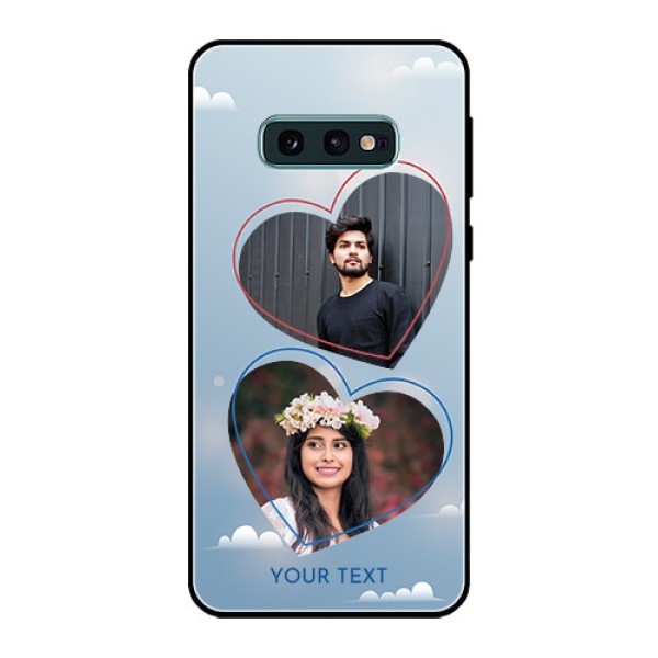 Galaxy S10e Custom Glass Mobile Case - Blue Color Couple Design Galaxy S10e Custom Glass Mobile Case - Blue Color Couple Design