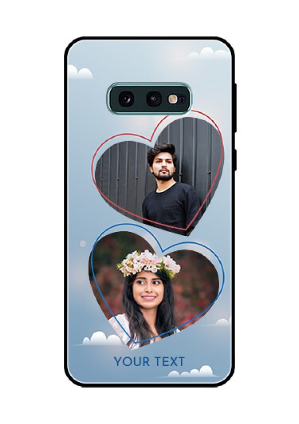 Galaxy S10e Custom Glass Mobile Case  - Blue Color Couple Design 