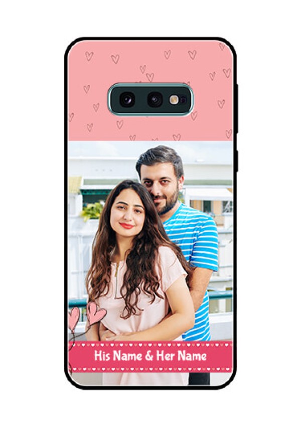 Galaxy S10e Personalized Glass Phone Case  - Love Design Peach Color
