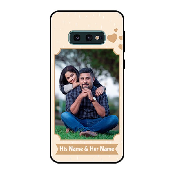 Galaxy S10e Custom Glass Phone Case - with confetti love design Galaxy S10e Custom Glass Phone Case - with confetti love design