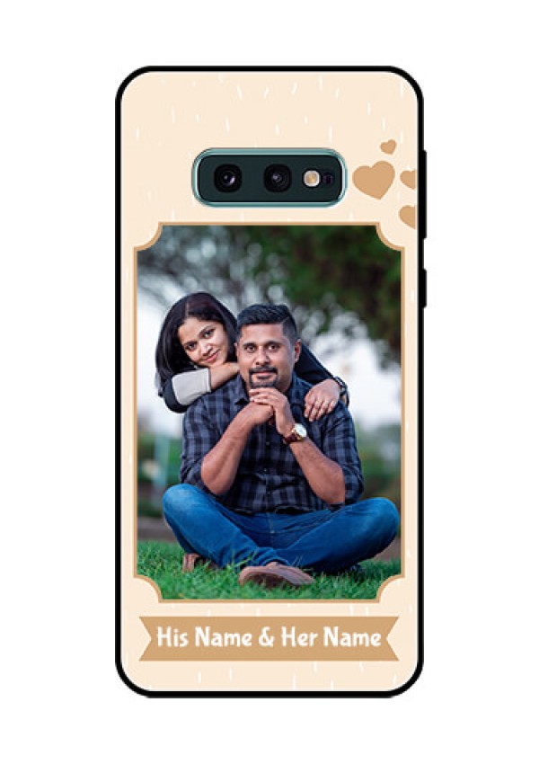 Galaxy S10e Custom Glass Phone Case  - with confetti love design 