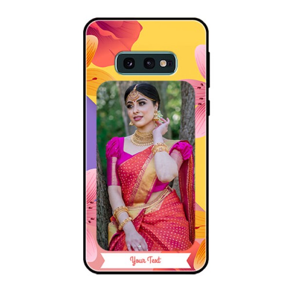 Galaxy S10e Custom Glass Mobile Case - 3 Image With Vintage Floral Design Galaxy S10e Custom Glass Mobile Case - 3 Image With Vintage Floral Design