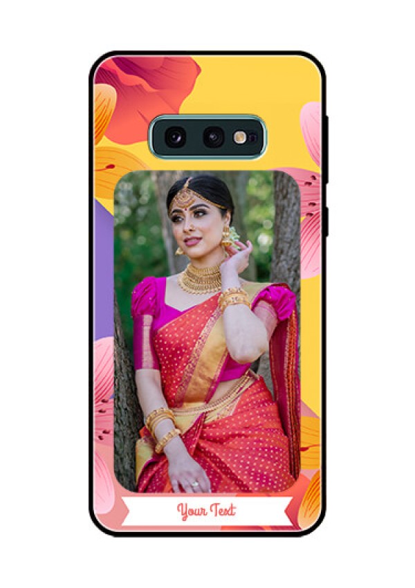 Galaxy S10e Custom Glass Mobile Case  - 3 Image With Vintage Floral Design