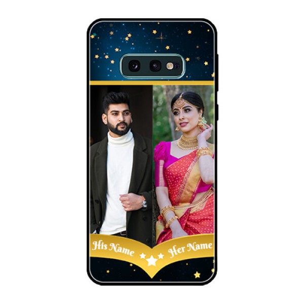 Galaxy S10e Custom Glass Phone Case  - Galaxy Stars Backdrop Design