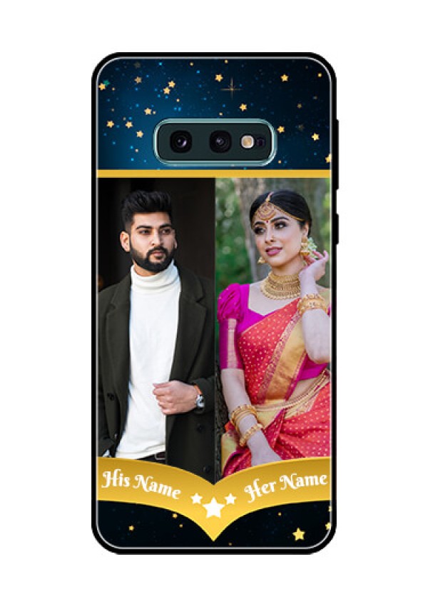 Galaxy S10e Custom Glass Phone Case  - Galaxy Stars Backdrop Design
