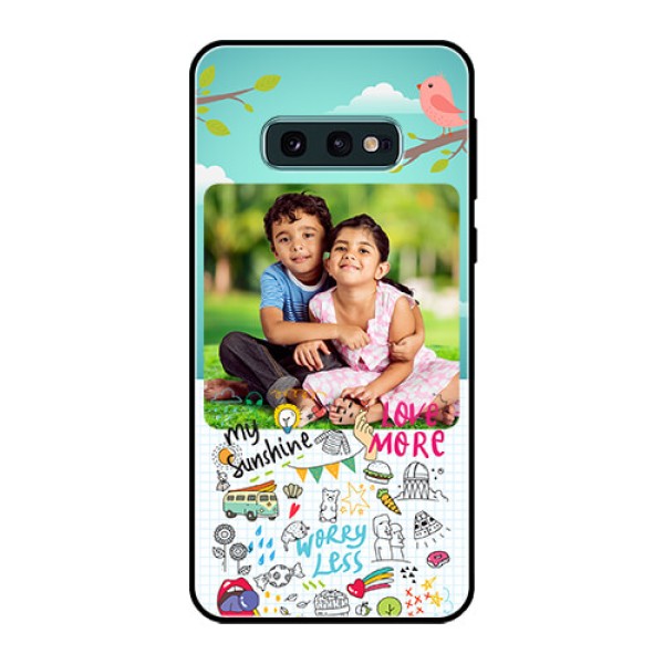 Galaxy S10e Photo Printing on Glass Case  - Doodle love Design
