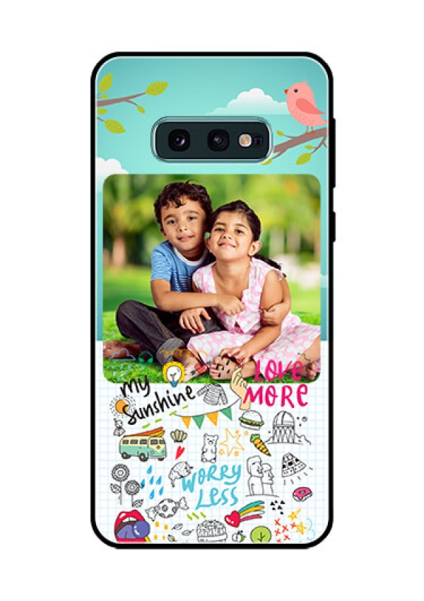Galaxy S10e Photo Printing on Glass Case  - Doodle love Design