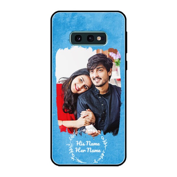 Galaxy S10 E Custom Glass Phone Case - Blue Color Vintage Design