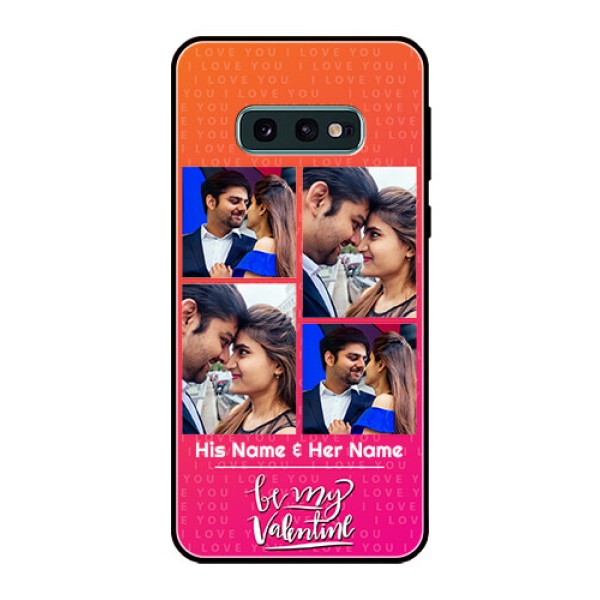Galaxy S10e Custom Glass Phone Case  - I Love You Pink Design