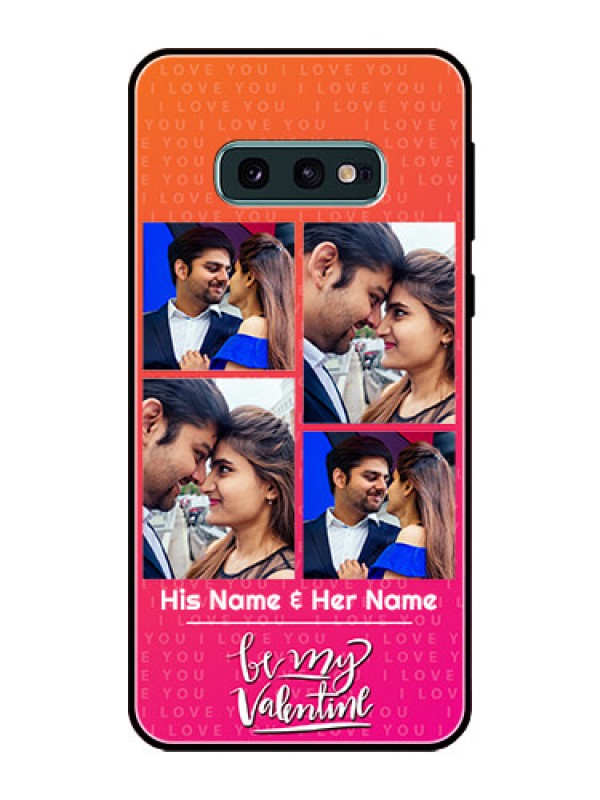 Custom Galaxy S10e Custom Glass Phone Case  - I Love You Pink Design