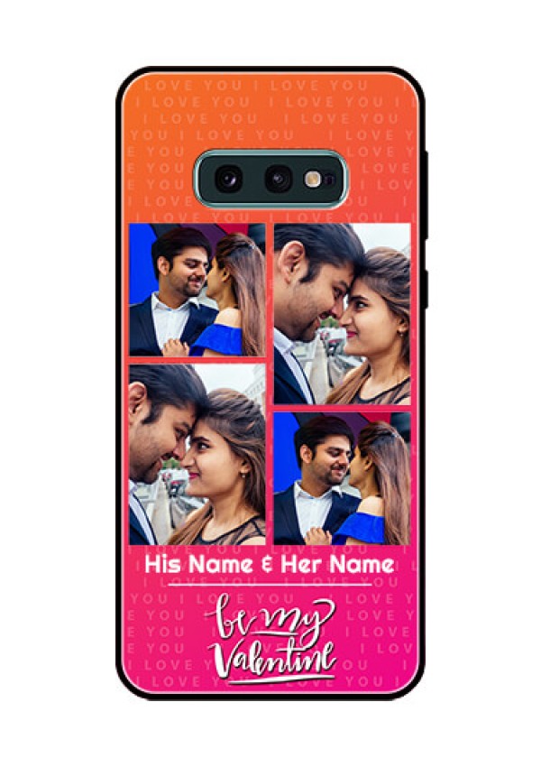 Galaxy S10e Custom Glass Phone Case  - I Love You Pink Design
