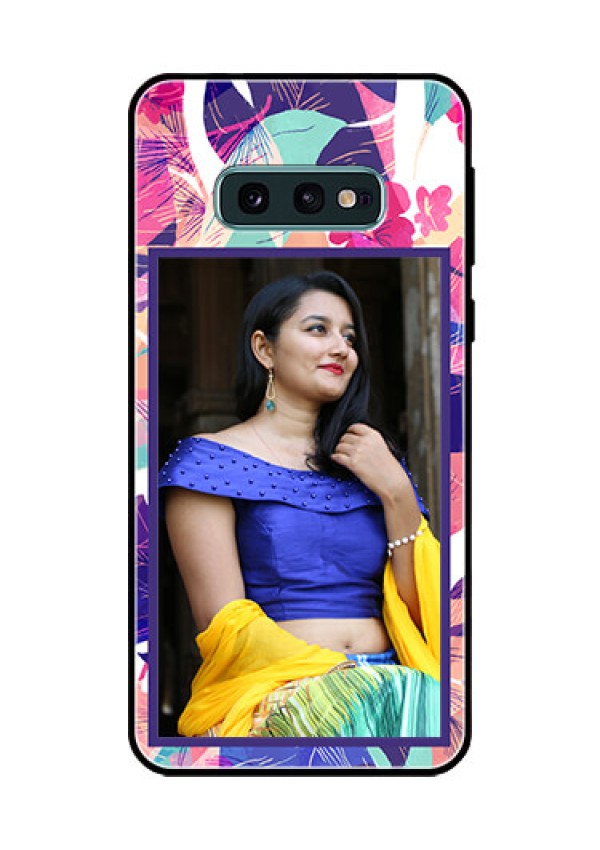 Galaxy S10e Custom Glass Mobile Case  - Abstract Floral Design
