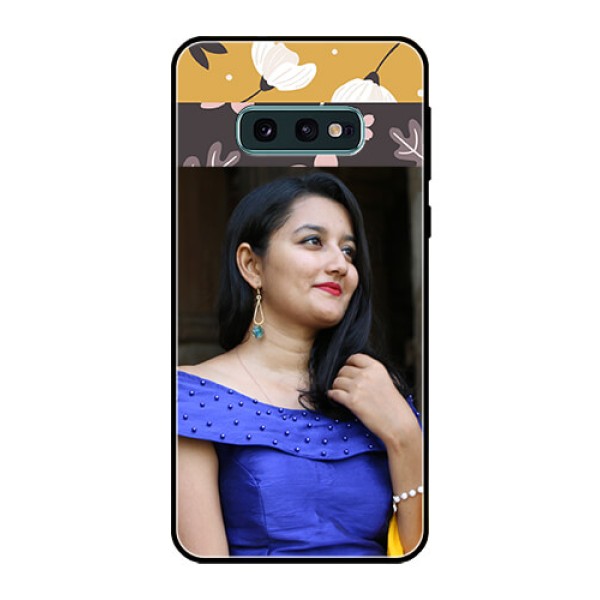 Galaxy S10e Custom Glass Phone Case  - Stylish Floral Design