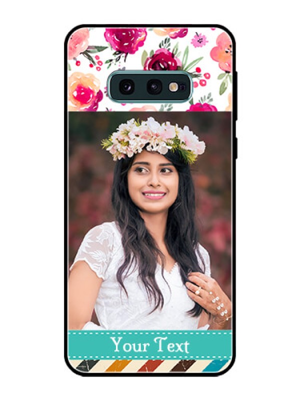 Custom Galaxy S10e Custom Glass Phone Case  - Watercolor Floral Design