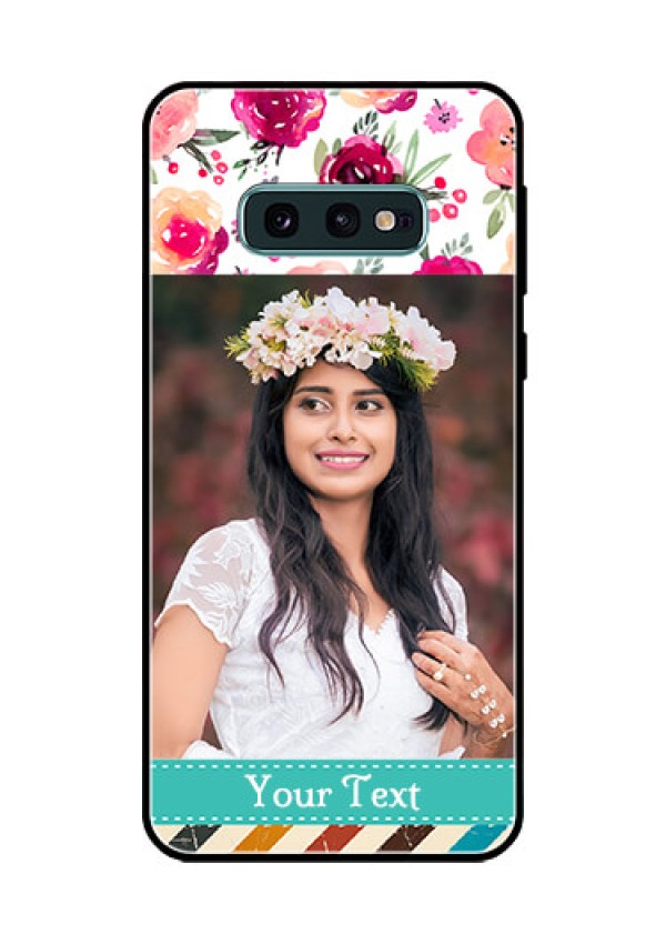 Galaxy S10e Custom Glass Phone Case  - Watercolor Floral Design