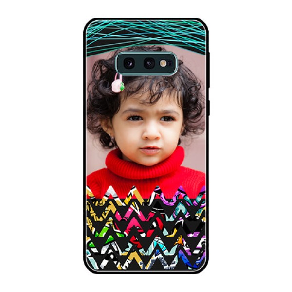 Galaxy S10e Personalized Glass Phone Case  - Neon Abstract Design