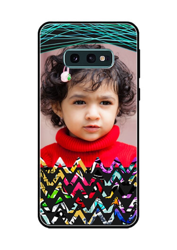 Galaxy S10e Personalized Glass Phone Case  - Neon Abstract Design