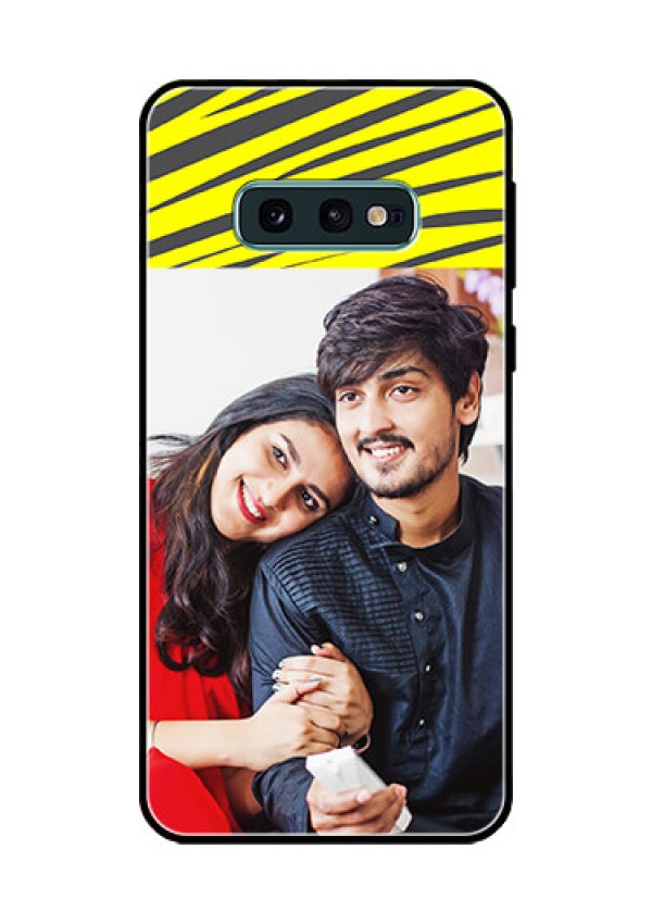 Galaxy S10e Photo Printing on Glass Case  - Yellow Abstract Design