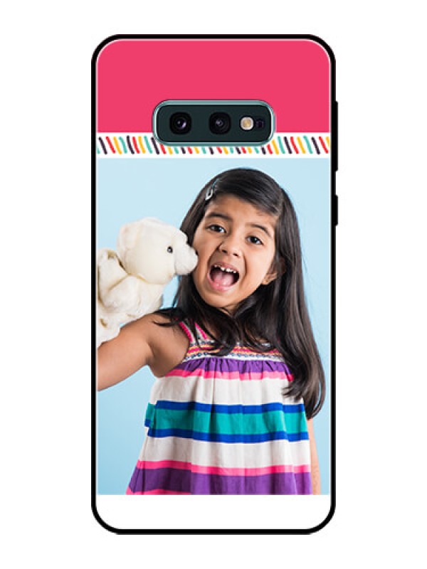 Custom Galaxy S10e Personalized Glass Phone Case  - Line art design