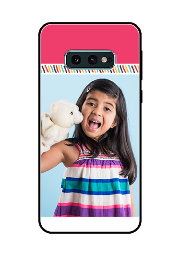 Galaxy S10e Personalized Glass Phone Case  - Line art design