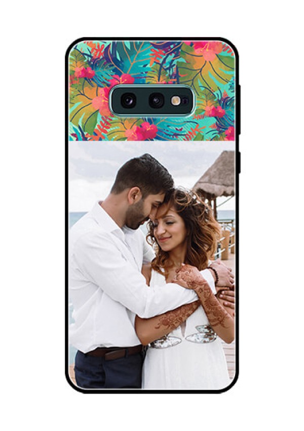 Galaxy S10e Photo Printing on Glass Case  - Watercolor Floral Design