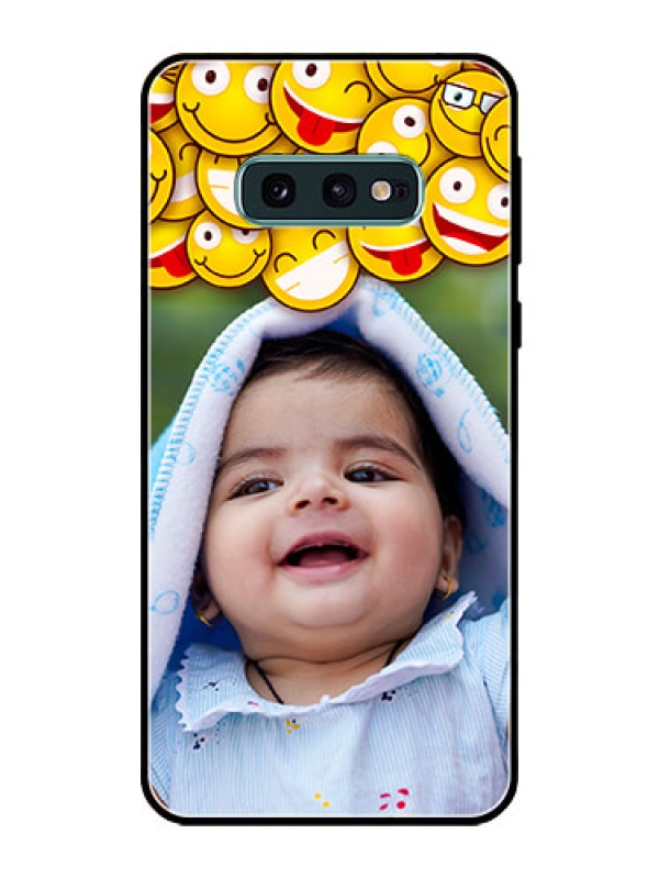 Custom Galaxy S10e Custom Glass Mobile Case  - with Smiley Emoji Design