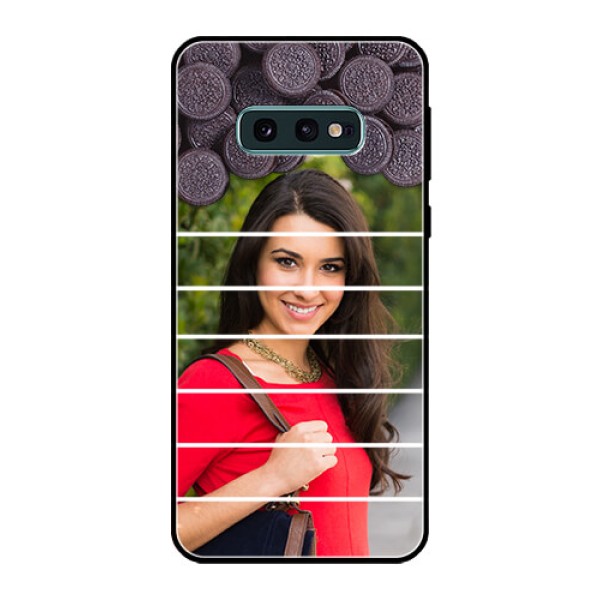 Galaxy S10e Custom Glass Phone Case - with Oreo Biscuit Design Galaxy S10e Custom Glass Phone Case - with Oreo Biscuit Design