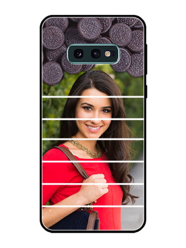 Custom Galaxy S10e Custom Glass Phone Case  - with Oreo Biscuit Design