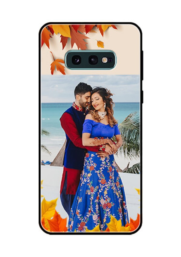Galaxy S10e Photo Printing on Glass Case  - Autumn Maple Leaves Design