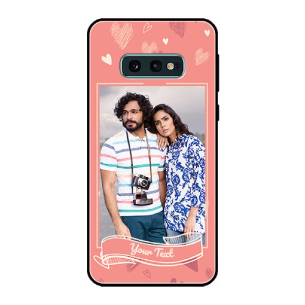 Galaxy S10e Custom Glass Phone Case  - Love doodle art Design