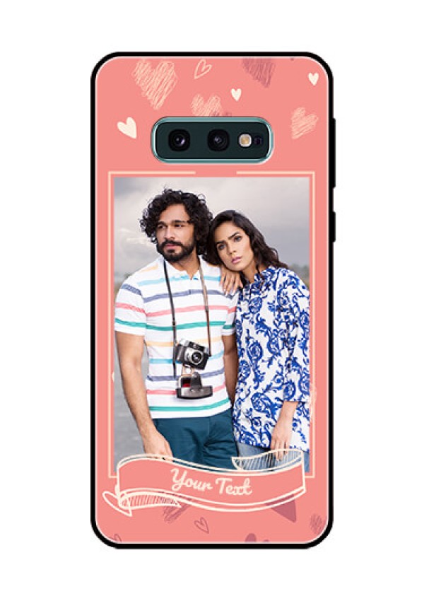 Galaxy S10e Custom Glass Phone Case  - Love doodle art Design
