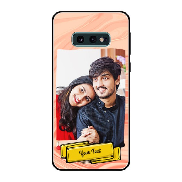 Galaxy S10e Personalized Glass Phone Case  - Marble Texture Design